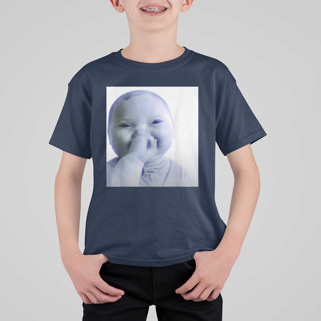 Funny Tuff Baby Giggling Meme T Shirt For Kid Viral AI Niche Baby Holding Laugh Photo - Wonder Print Shop