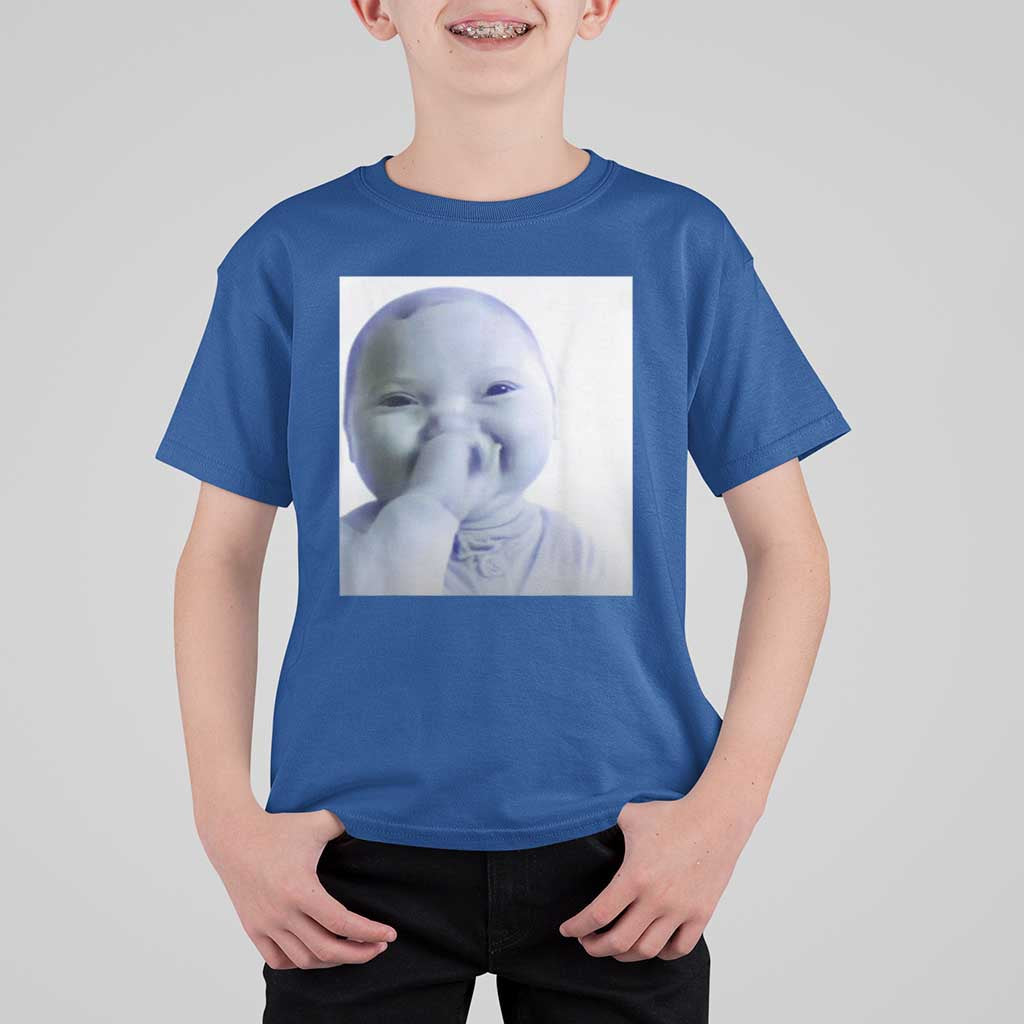 Funny Tuff Baby Giggling Meme T Shirt For Kid Viral AI Niche Baby Holding Laugh Photo - Wonder Print Shop