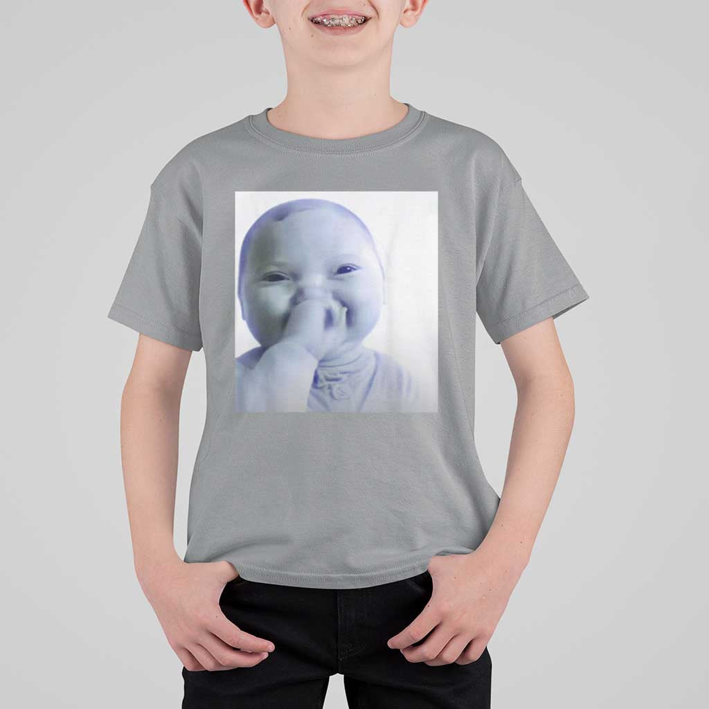 Funny Tuff Baby Giggling Meme T Shirt For Kid Viral AI Niche Baby Holding Laugh Photo - Wonder Print Shop
