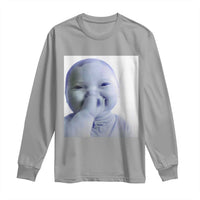 Funny Tuff Baby Giggling Meme Long Sleeve Shirt Viral AI Niche Baby Holding Laugh Photo - Wonder Print Shop