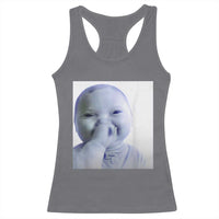 Funny Tuff Baby Giggling Meme Racerback Tank Top Viral AI Niche Baby Holding Laugh Photo - Wonder Print Shop