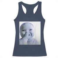Funny Tuff Baby Giggling Meme Racerback Tank Top Viral AI Niche Baby Holding Laugh Photo - Wonder Print Shop