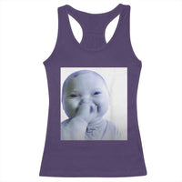 Funny Tuff Baby Giggling Meme Racerback Tank Top Viral AI Niche Baby Holding Laugh Photo - Wonder Print Shop