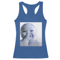 Funny Tuff Baby Giggling Meme Racerback Tank Top Viral AI Niche Baby Holding Laugh Photo - Wonder Print Shop
