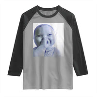 Funny Tuff Baby Giggling Meme Raglan Shirt Viral AI Niche Baby Holding Laugh Photo - Wonder Print Shop