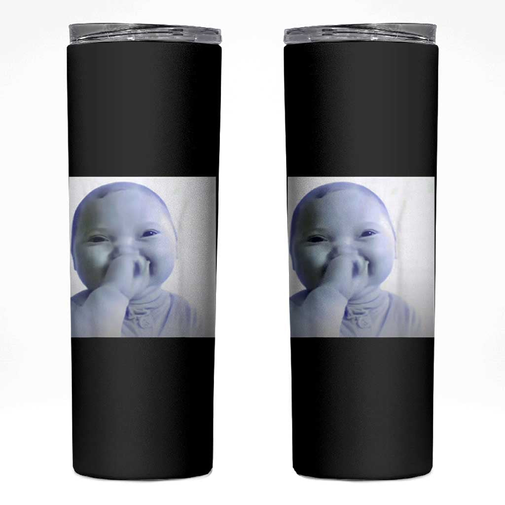 Funny Tuff Baby Giggling Meme Skinny Tumbler Viral AI Niche Baby Holding Laugh Photo - Wonder Print Shop