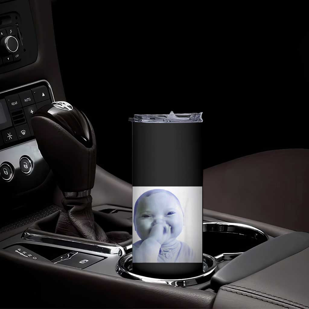 Funny Tuff Baby Giggling Meme Skinny Tumbler Viral AI Niche Baby Holding Laugh Photo - Wonder Print Shop