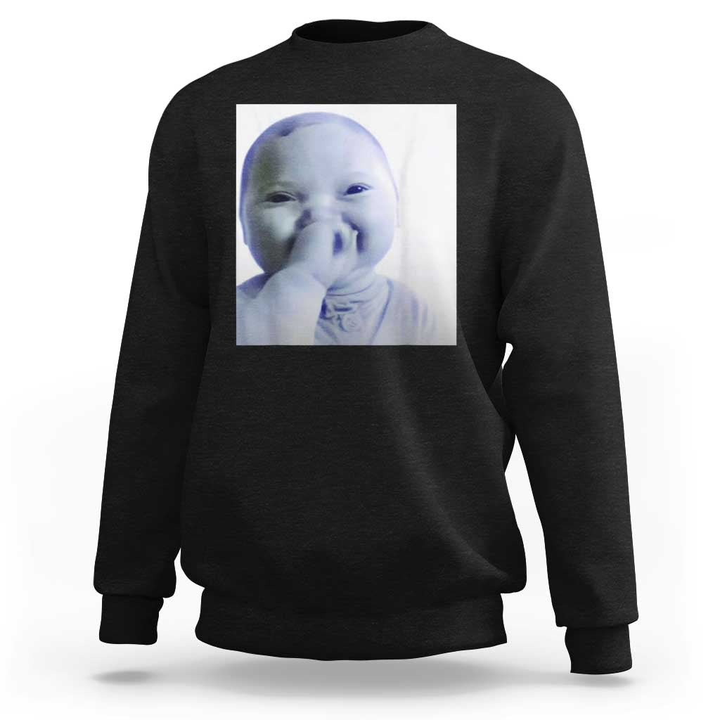 Funny Tuff Baby Giggling Meme Sweatshirt Viral AI Niche Baby Holding Laugh Photo - Wonder Print Shop