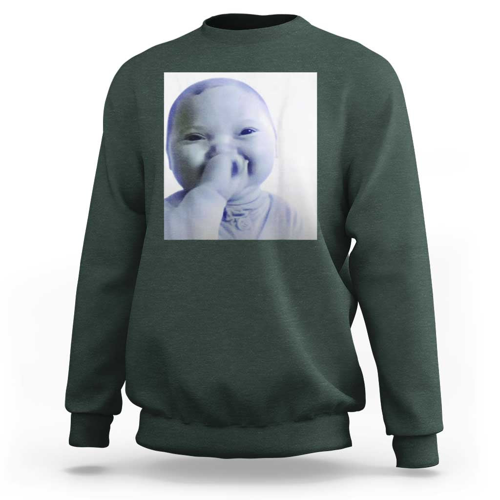 Funny Tuff Baby Giggling Meme Sweatshirt Viral AI Niche Baby Holding Laugh Photo - Wonder Print Shop