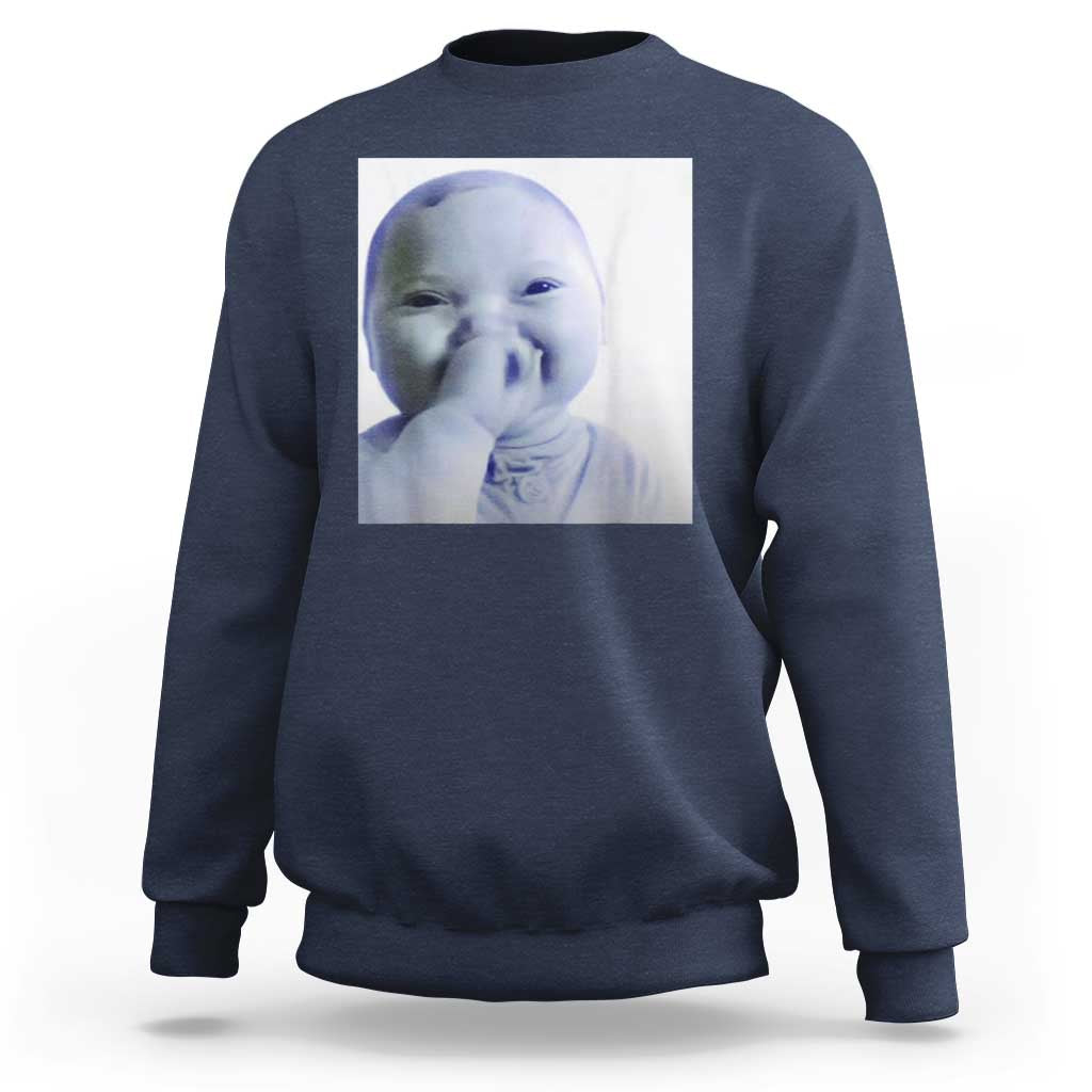 Funny Tuff Baby Giggling Meme Sweatshirt Viral AI Niche Baby Holding Laugh Photo - Wonder Print Shop