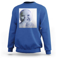 Funny Tuff Baby Giggling Meme Sweatshirt Viral AI Niche Baby Holding Laugh Photo - Wonder Print Shop