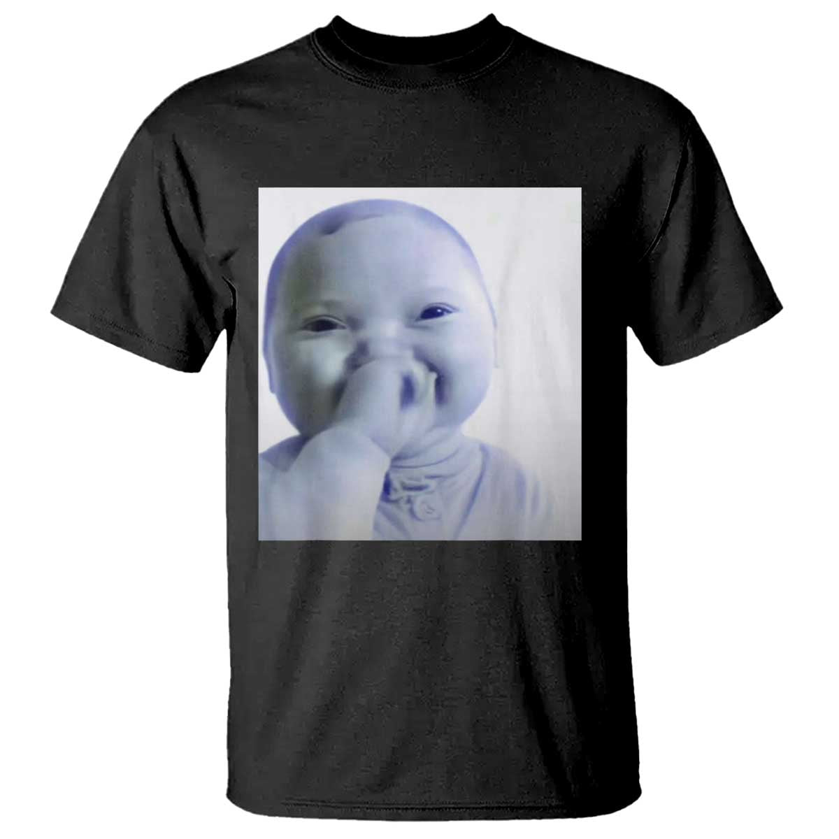 Funny Tuff Baby Giggling Meme T Shirt Viral AI Niche Baby Holding Laugh Photo - Wonder Print Shop