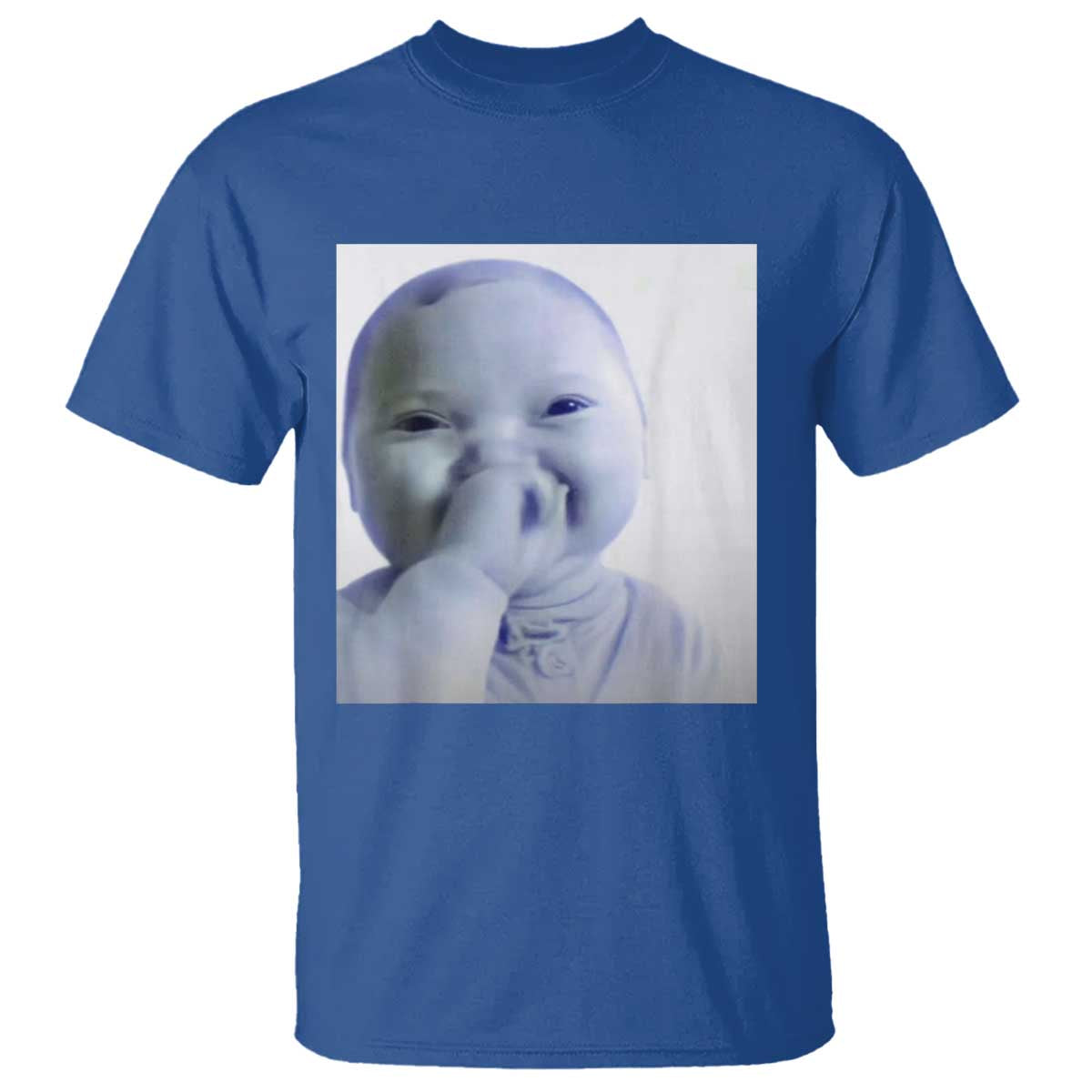 Funny Tuff Baby Giggling Meme T Shirt Viral AI Niche Baby Holding Laugh Photo - Wonder Print Shop