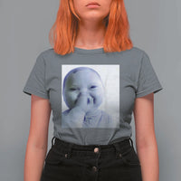Funny Tuff Baby Giggling Meme T Shirt For Women Viral AI Niche Baby Holding Laugh Photo - Wonder Print Shop