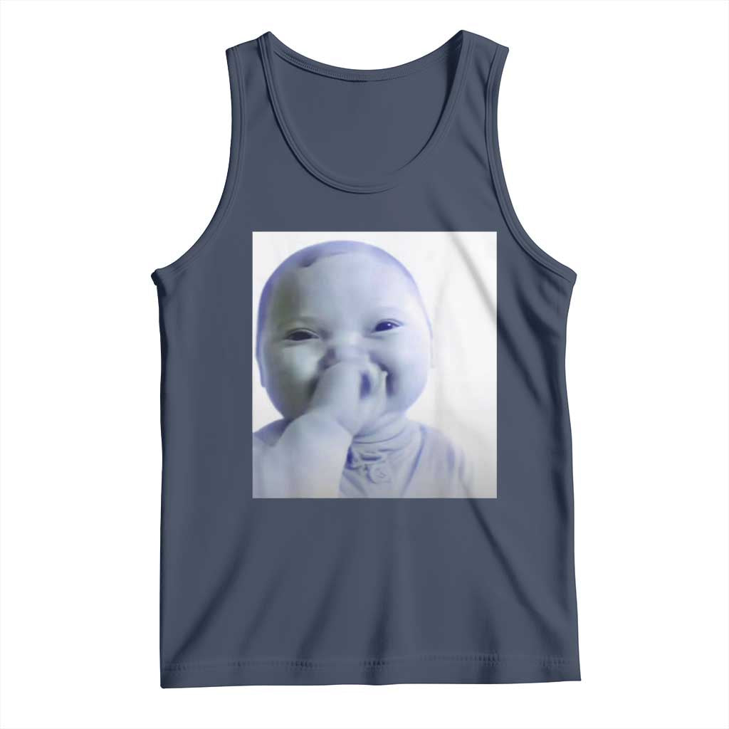 Funny Tuff Baby Giggling Meme Tank Top Viral AI Niche Baby Holding Laugh Photo - Wonder Print Shop