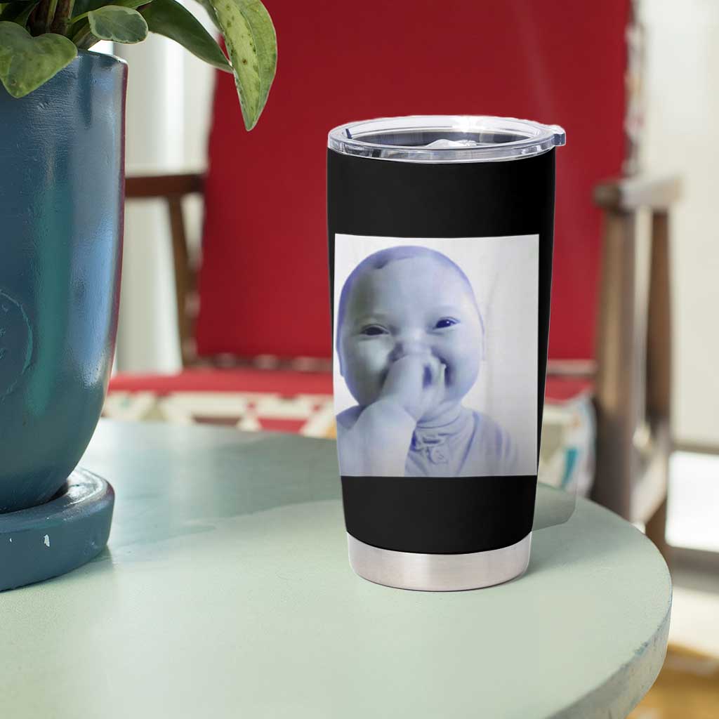 Funny Tuff Baby Giggling Meme Tumbler Cup Viral AI Niche Baby Holding Laugh Photo - Wonder Print Shop