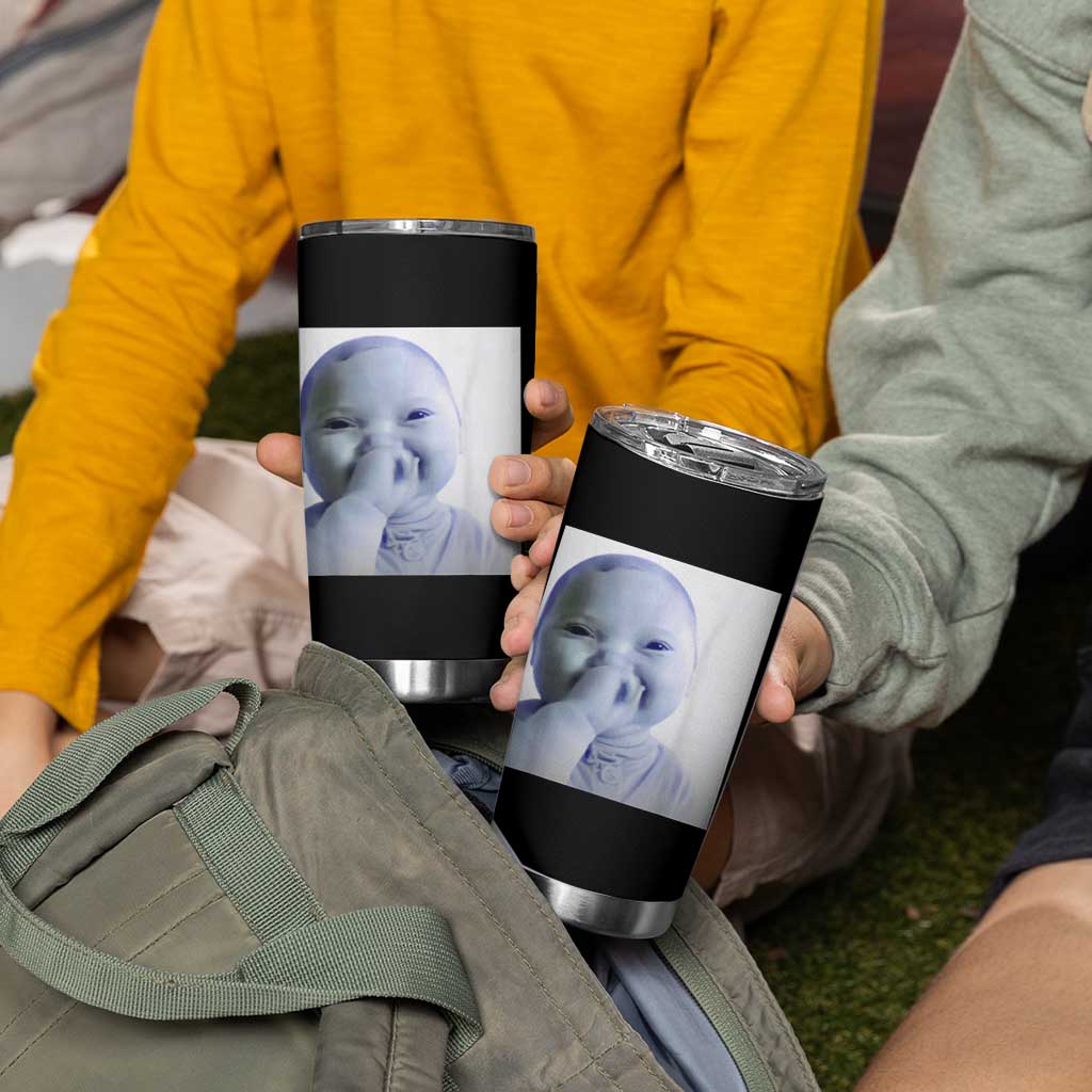 Funny Tuff Baby Giggling Meme Tumbler Cup Viral AI Niche Baby Holding Laugh Photo - Wonder Print Shop