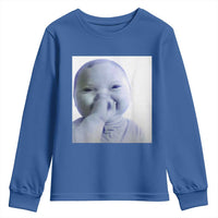 Funny Tuff Baby Giggling Meme Youth Sweatshirt Viral AI Niche Baby Holding Laugh Photo - Wonder Print Shop