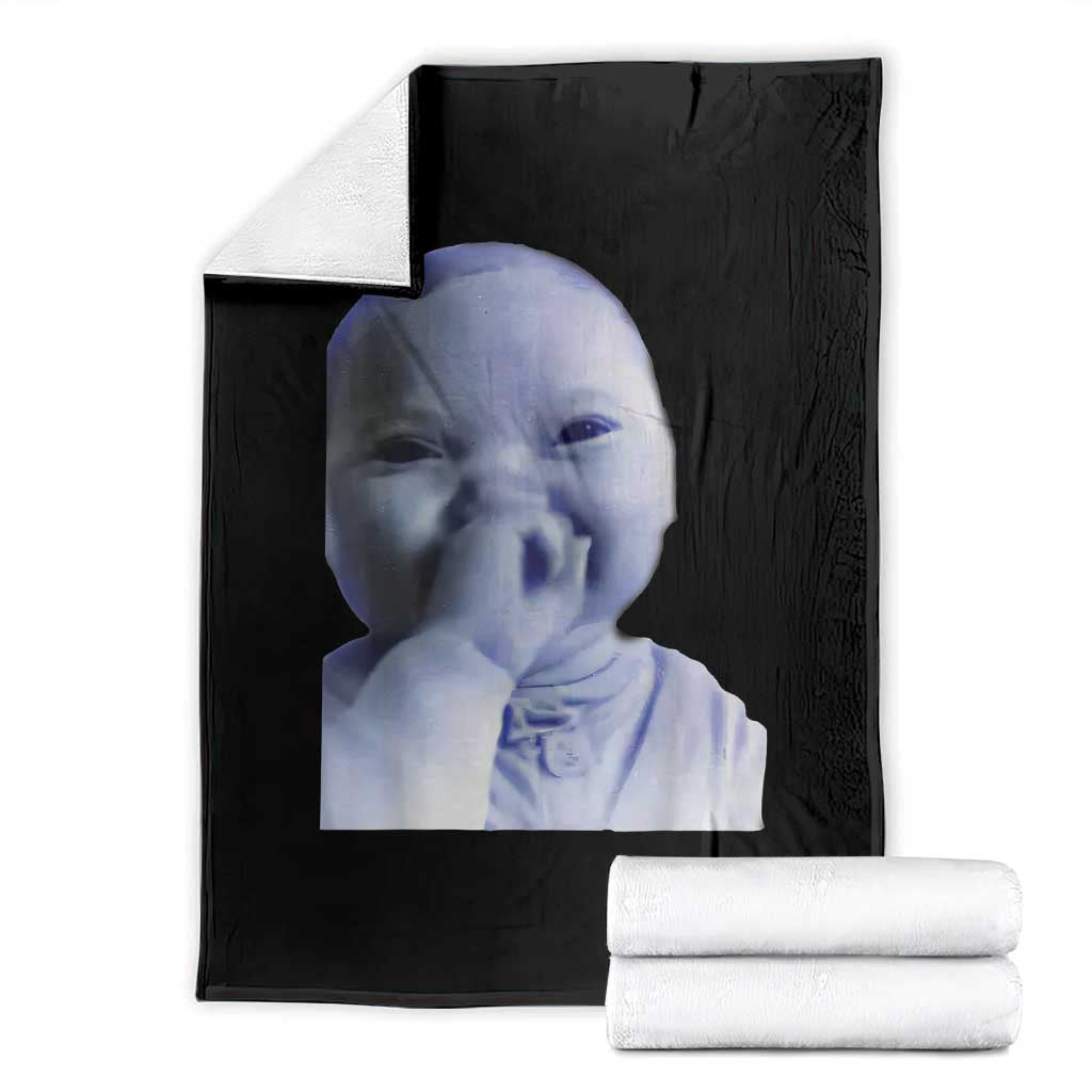 Funny Tuff Baby Giggling Meme Throw Blanket Viral AI Niche Baby Holding Laugh Face - Wonder Print Shop