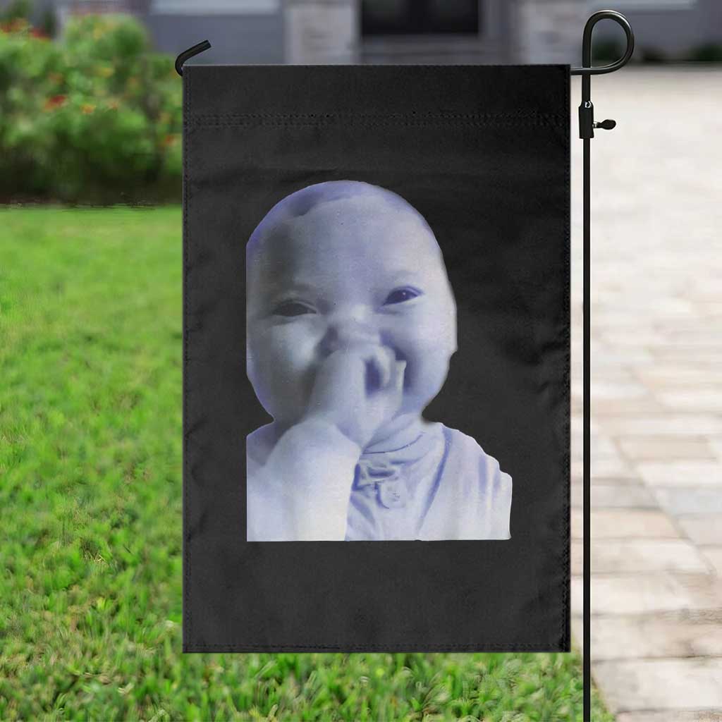 Funny Tuff Baby Giggling Meme Garden Flag Viral AI Niche Baby Holding Laugh Face - Wonder Print Shop