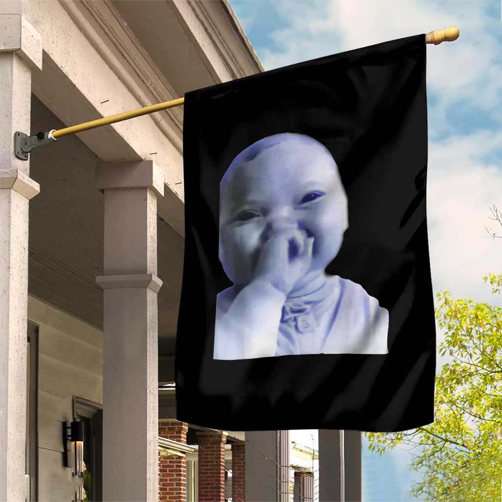 Funny Tuff Baby Giggling Meme Garden Flag Viral AI Niche Baby Holding Laugh Face - Wonder Print Shop