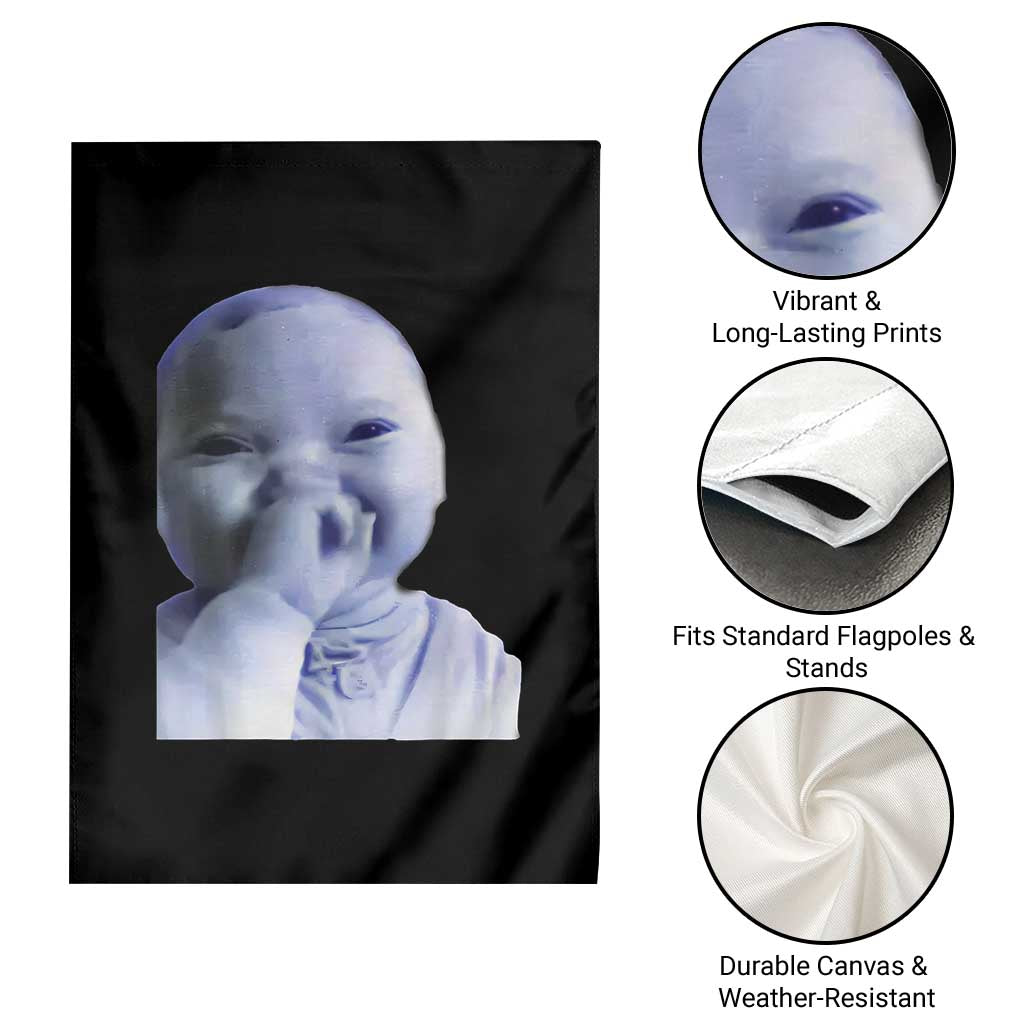 Funny Tuff Baby Giggling Meme Garden Flag Viral AI Niche Baby Holding Laugh Face - Wonder Print Shop