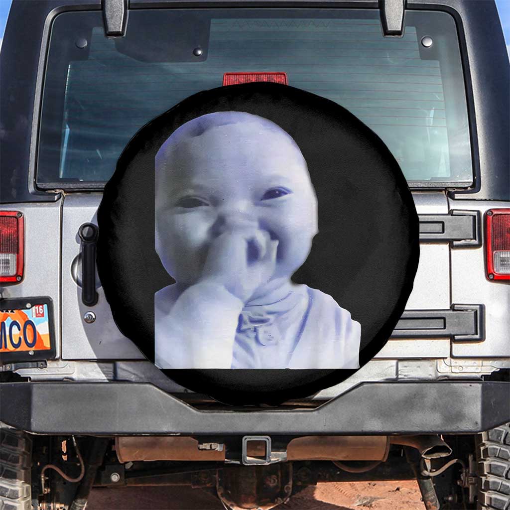 Funny Tuff Baby Giggling Meme Spare Tire Cover Viral AI Niche Baby Holding Laugh Face - Wonder Print Shop