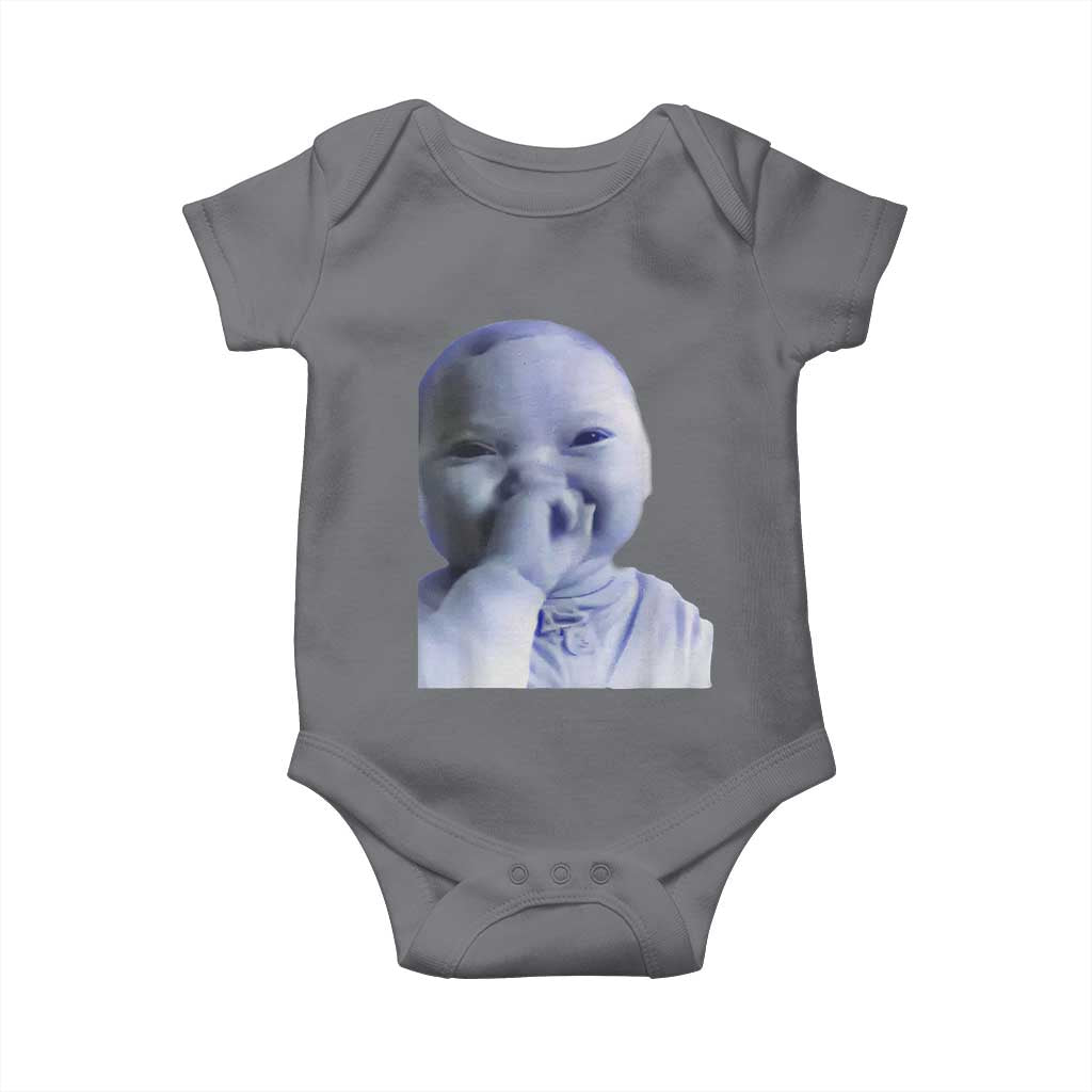 Funny Tuff Baby Giggling Meme Baby Onesie Viral AI Niche Baby Holding Laugh Face - Wonder Print Shop