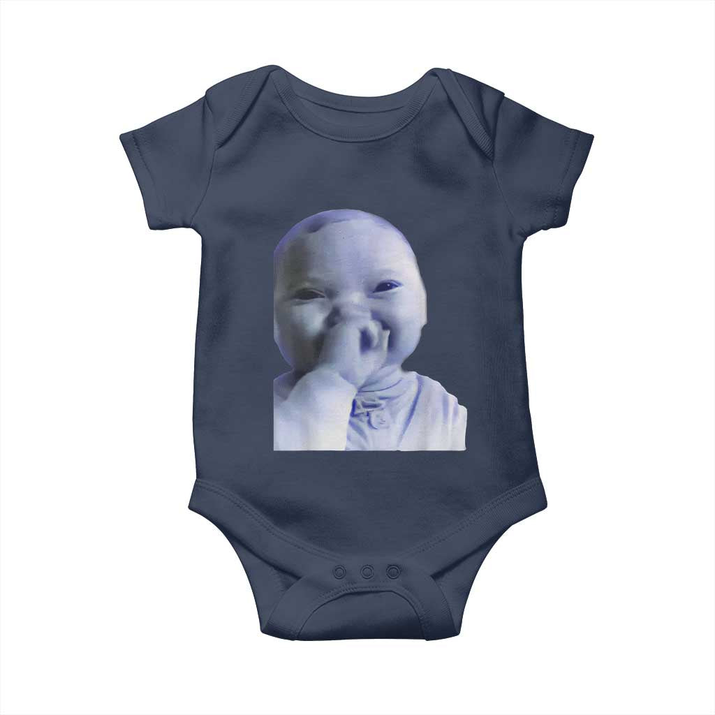 Funny Tuff Baby Giggling Meme Baby Onesie Viral AI Niche Baby Holding Laugh Face - Wonder Print Shop