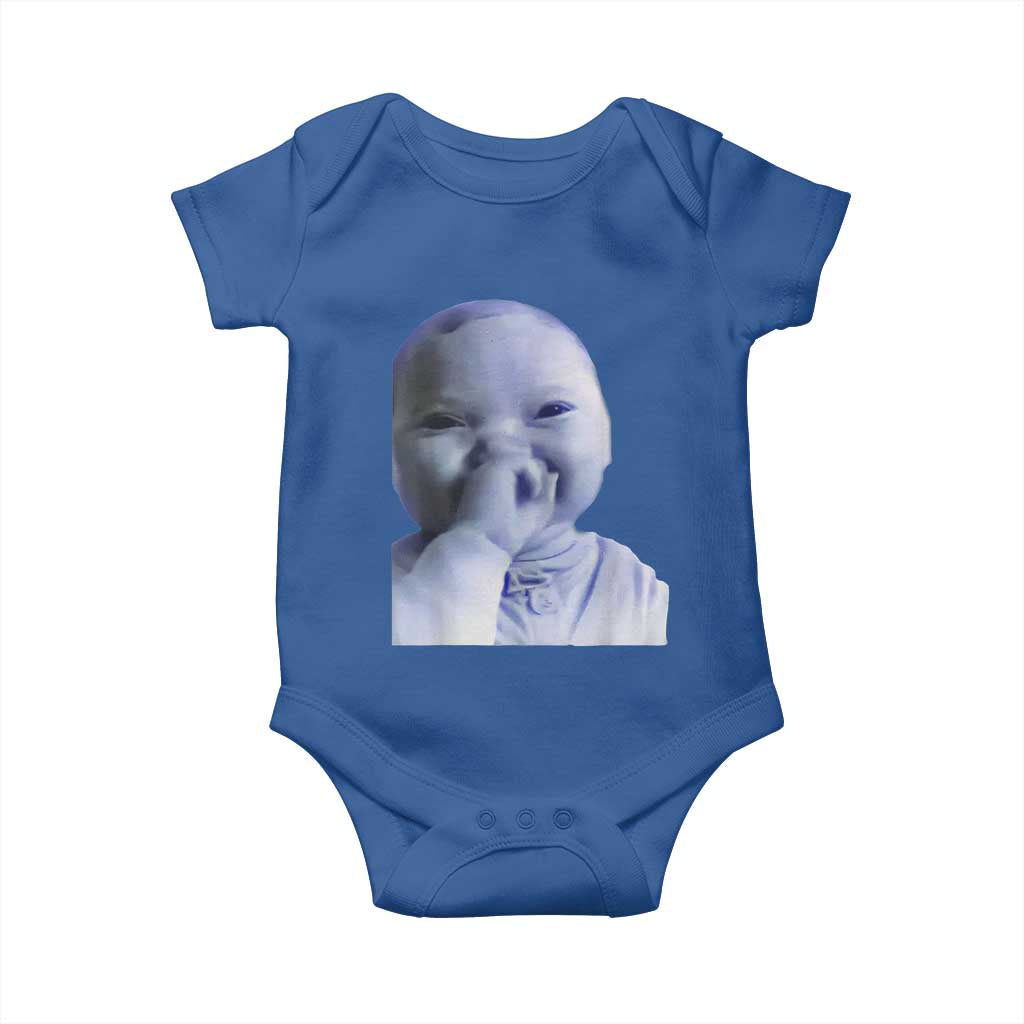 Funny Tuff Baby Giggling Meme Baby Onesie Viral AI Niche Baby Holding Laugh Face - Wonder Print Shop