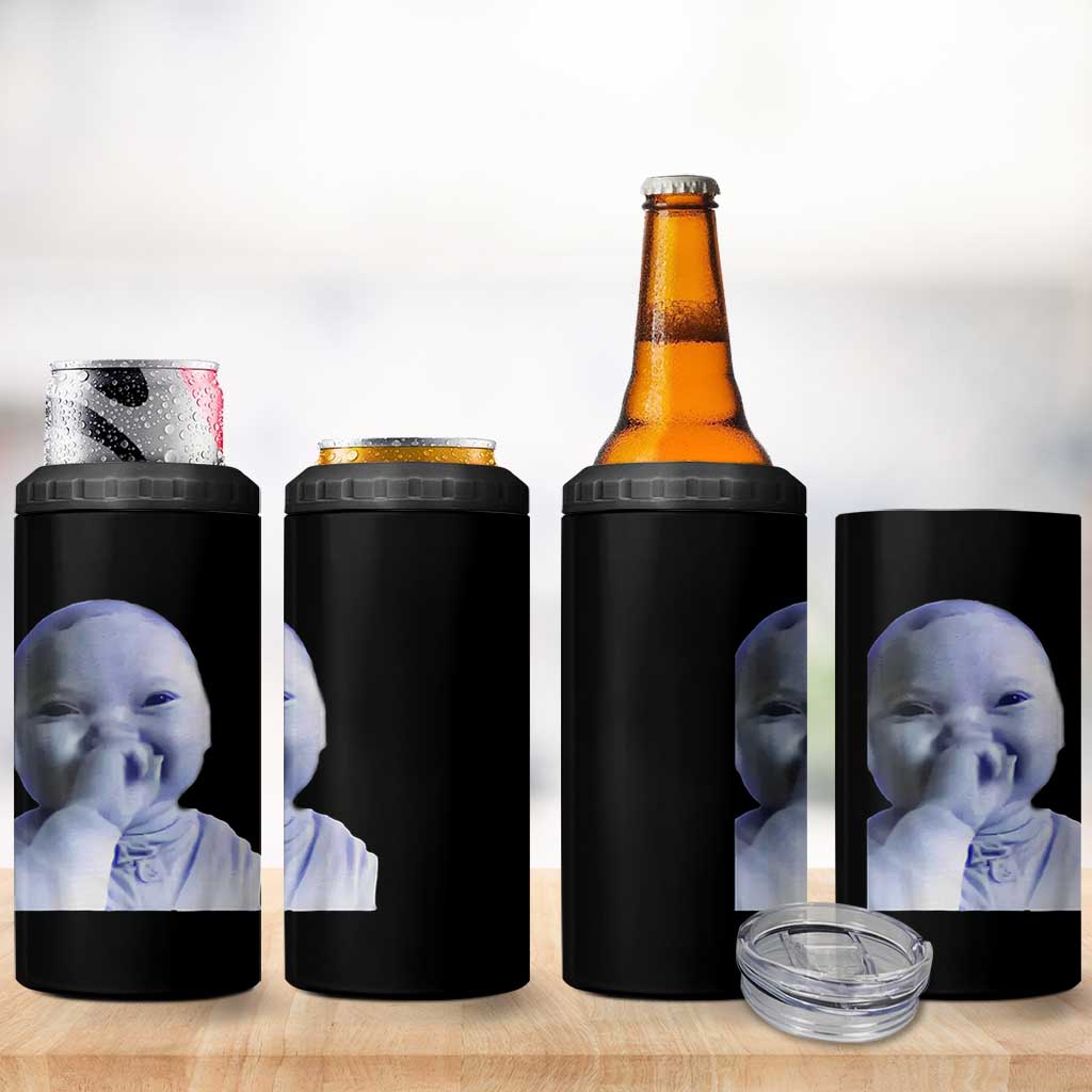 Funny Tuff Baby Giggling Meme 4 in 1 Can Cooler Tumbler Viral AI Niche Baby Holding Laugh Face - Wonder Print Shop