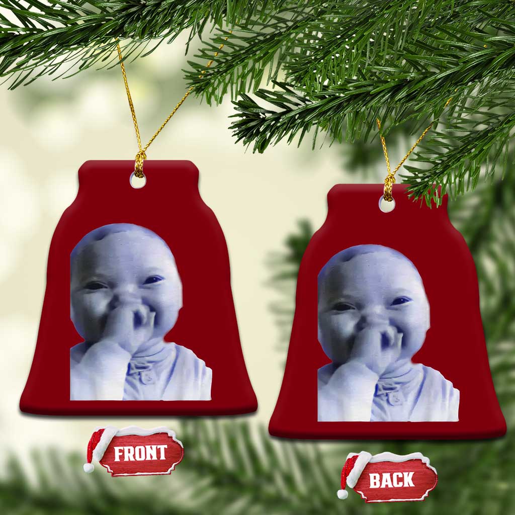 Funny Tuff Baby Giggling Meme Ceramic Ornament Viral AI Niche Baby Holding Laugh Face - Wonder Print Shop