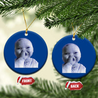 Funny Tuff Baby Giggling Meme Ceramic Ornament Viral AI Niche Baby Holding Laugh Face - Wonder Print Shop