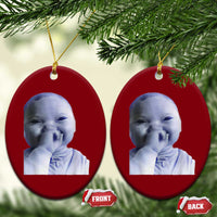 Funny Tuff Baby Giggling Meme Ceramic Ornament Viral AI Niche Baby Holding Laugh Face - Wonder Print Shop