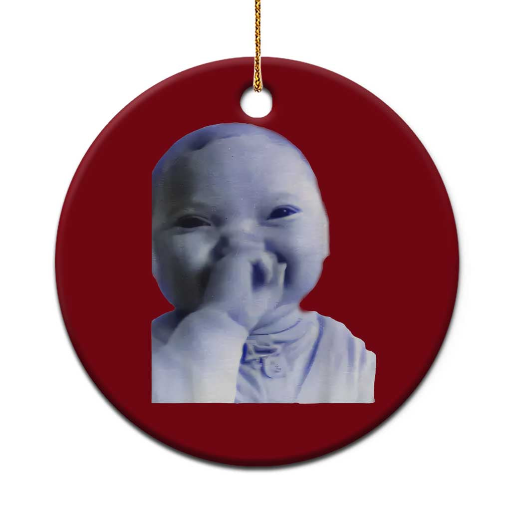 Funny Tuff Baby Giggling Meme Ceramic Ornament Viral AI Niche Baby Holding Laugh Face - Wonder Print Shop