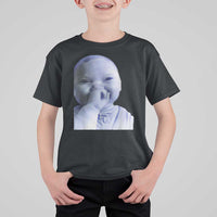 Funny Tuff Baby Giggling Meme T Shirt For Kid Viral AI Niche Baby Holding Laugh Face - Wonder Print Shop