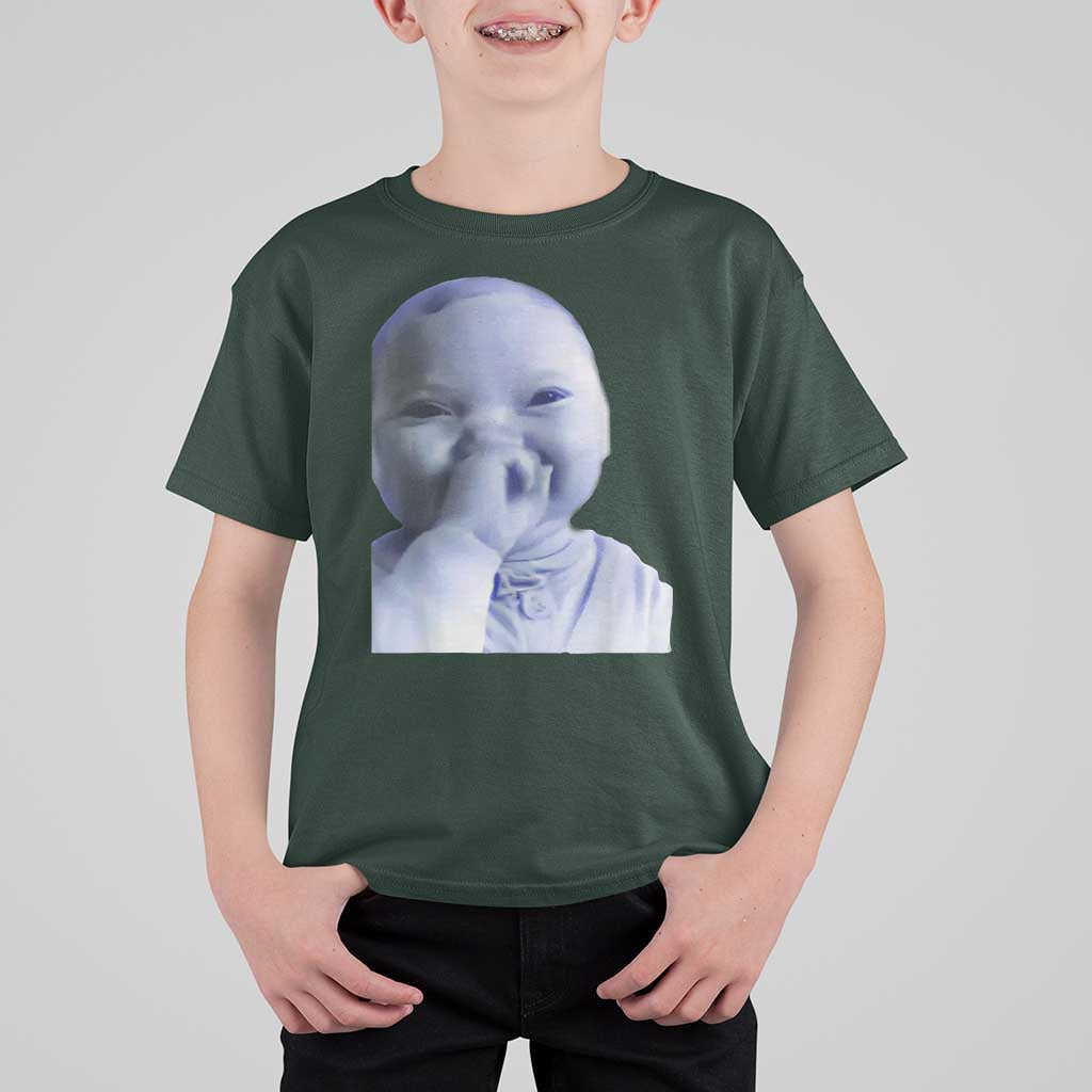 Funny Tuff Baby Giggling Meme T Shirt For Kid Viral AI Niche Baby Holding Laugh Face - Wonder Print Shop