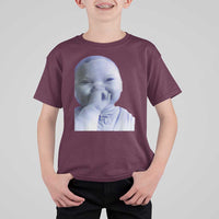 Funny Tuff Baby Giggling Meme T Shirt For Kid Viral AI Niche Baby Holding Laugh Face - Wonder Print Shop