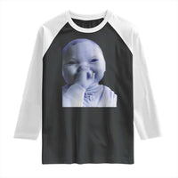 Funny Tuff Baby Giggling Meme Raglan Shirt Viral AI Niche Baby Holding Laugh Face - Wonder Print Shop