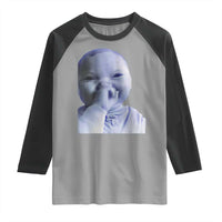 Funny Tuff Baby Giggling Meme Raglan Shirt Viral AI Niche Baby Holding Laugh Face - Wonder Print Shop
