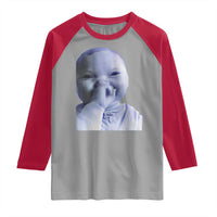 Funny Tuff Baby Giggling Meme Raglan Shirt Viral AI Niche Baby Holding Laugh Face - Wonder Print Shop