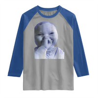 Funny Tuff Baby Giggling Meme Raglan Shirt Viral AI Niche Baby Holding Laugh Face - Wonder Print Shop