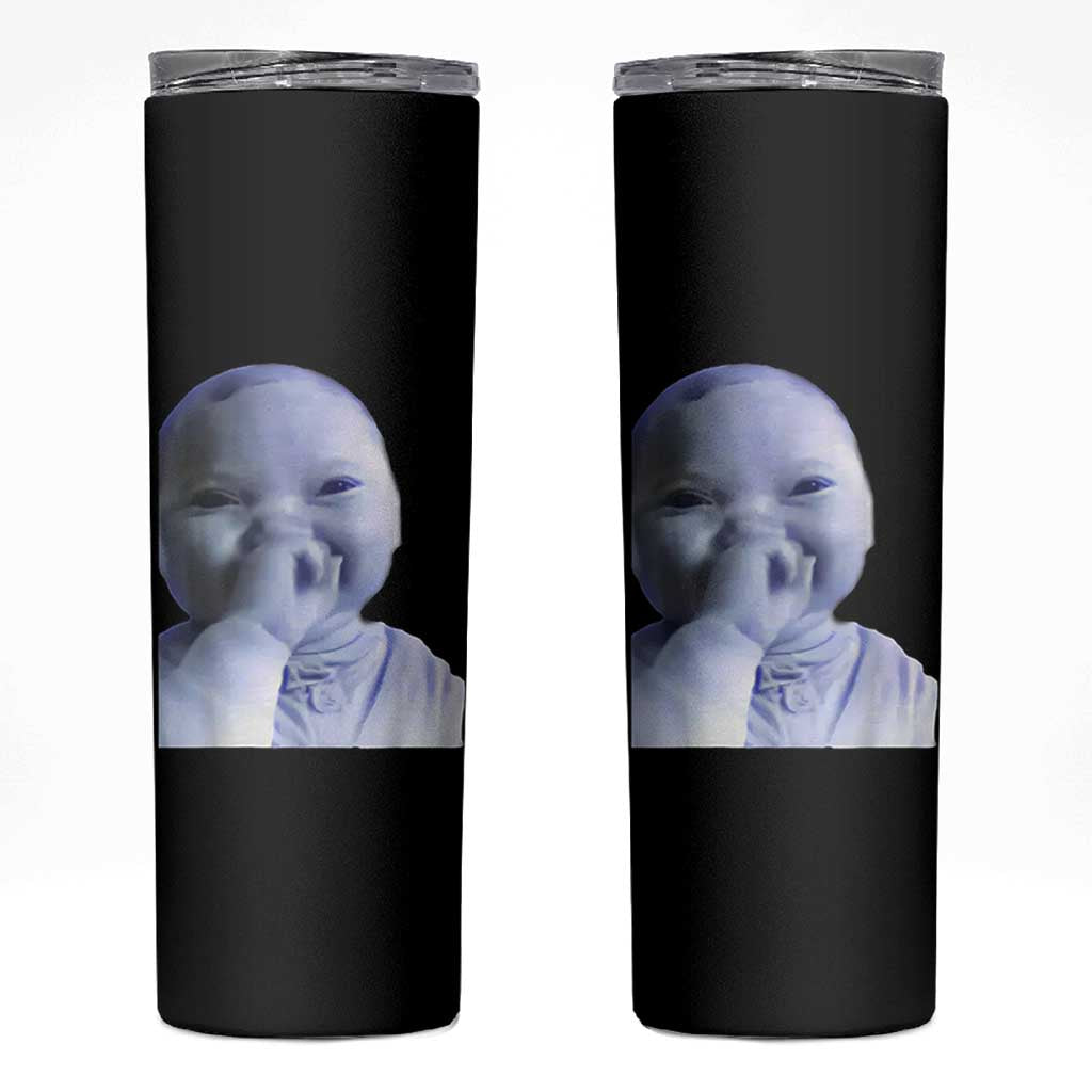 Funny Tuff Baby Giggling Meme Skinny Tumbler Viral AI Niche Baby Holding Laugh Face - Wonder Print Shop