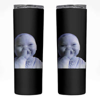 Funny Tuff Baby Giggling Meme Skinny Tumbler Viral AI Niche Baby Holding Laugh Face - Wonder Print Shop