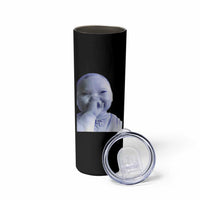Funny Tuff Baby Giggling Meme Skinny Tumbler Viral AI Niche Baby Holding Laugh Face - Wonder Print Shop