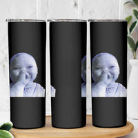 Funny Tuff Baby Giggling Meme Skinny Tumbler Viral AI Niche Baby Holding Laugh Face - Wonder Print Shop