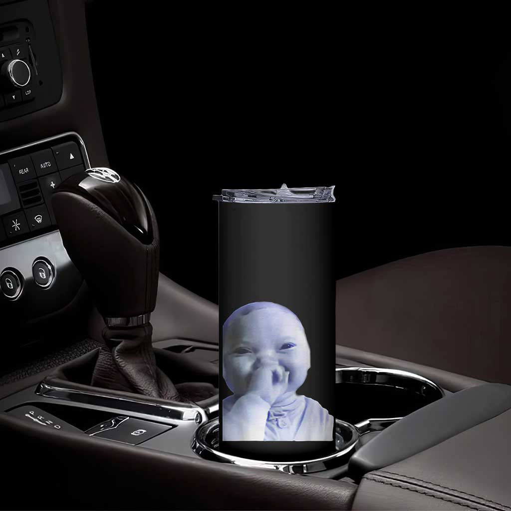 Funny Tuff Baby Giggling Meme Skinny Tumbler Viral AI Niche Baby Holding Laugh Face - Wonder Print Shop