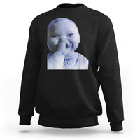 Funny Tuff Baby Giggling Meme Sweatshirt Viral AI Niche Baby Holding Laugh Face - Wonder Print Shop