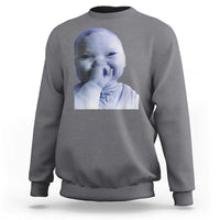 Funny Tuff Baby Giggling Meme Sweatshirt Viral AI Niche Baby Holding Laugh Face - Wonder Print Shop