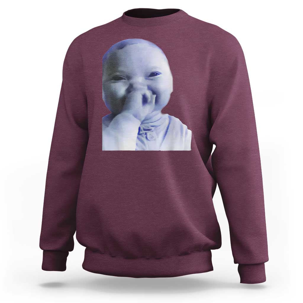 Funny Tuff Baby Giggling Meme Sweatshirt Viral AI Niche Baby Holding Laugh Face - Wonder Print Shop